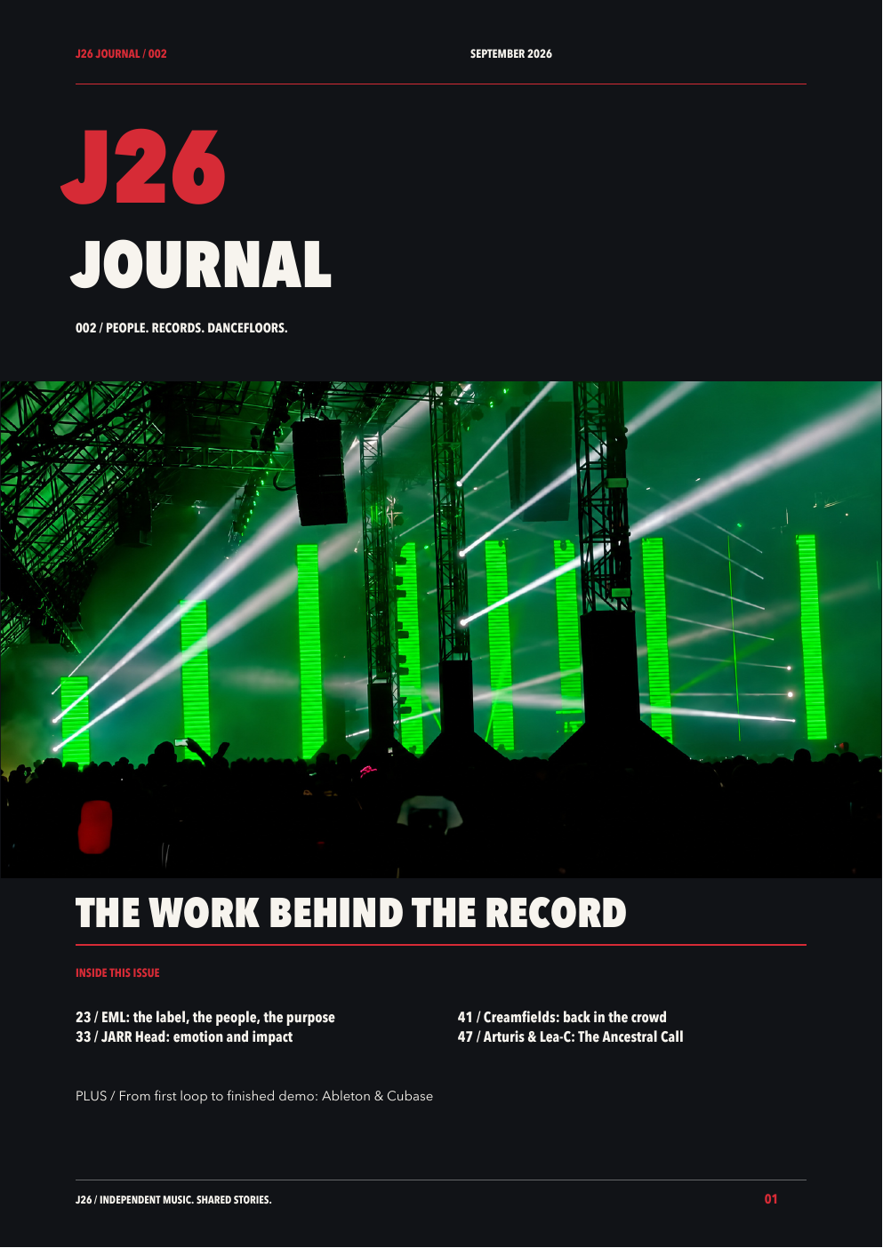 J26 Journal Issue 002: The Work Behind the Record, with Eric Prydz live in APEX at Creamfields
